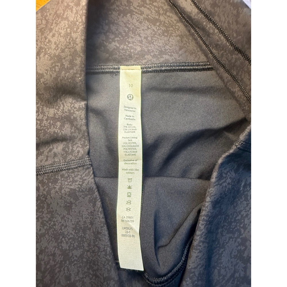Lululemon Wunder Under High-Rise Tight 28 Dark Grey Patterned Leggings Size 10 - Picture 3 of 5